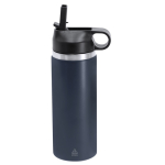 Borraccia termica con cannuccia da 500 ml in acciaio inox riciclato color blu mare prima vista