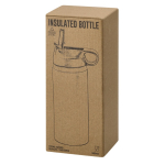 Borraccia termica con cannuccia da 500 ml in acciaio inox riciclato vista con scatola