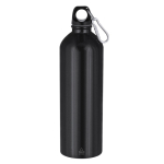 Borraccia in alluminio grande con moschettone nel tappo da 800 ml color nero prima vista