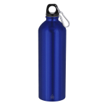 Borraccia in alluminio grande con moschettone nel tappo da 800 ml color blu prima vista
