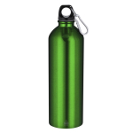 Borraccia in alluminio grande con moschettone nel tappo da 800 ml color verde prima vista