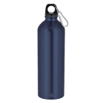 Borraccia in alluminio grande con moschettone nel tappo da 800 ml color blu mare prima vista