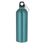 Borraccia in alluminio grande con moschettone nel tappo da 800 ml color azzurro prima vista