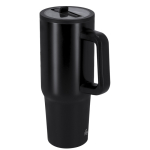 Tazza termica in acciaio inox con manico per il trasporto 870 ml color nero prima vista
