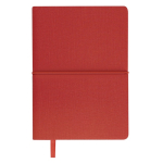 Taccuino in similpelle con blocco note interno a righe formato A6 color rosso prima vista