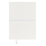 Taccuino in similpelle con blocco note interno a righe formato A6 color bianco prima vista