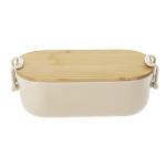 Portapranzo con coperchio ermetico in bambù e chiusure laterali 850ml color naturale prima vista