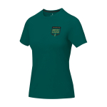 Maglietta da donna a maniche corte in cotone 160g/m2 Elevate Life color verde oliva vista con stampa serigrafica