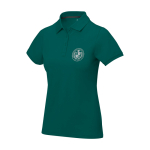 Polo da donna a maniche corte in piqué 200 g/m2 Elevate Life color verde oliva vista con stampa serigrafica