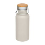 Borraccia in acciaio inox a parete singola con tappo in bambù 550ml color sabbia