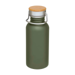 Borraccia in acciaio inox a parete singola con tappo in bambù 550ml color verde scuro