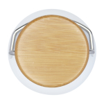 Borraccia in acciaio inox a parete singola con tappo in bambù 550ml terza vista frontale