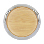 Borraccia in acciaio inox a parete singola con tappo in bambù 550ml terza vista frontale