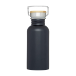 Borraccia in acciaio inox a parete singola con tappo in bambù 550ml seconda vista frontale