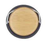 Borraccia in acciaio inox a parete singola con tappo in bambù 550ml terza vista frontale