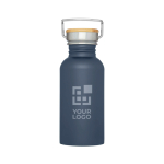 Borraccia in acciaio inox a parete singola con tappo in bambù 550ml vista area di stampa