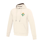 Felpa unisex in maglia con cappuccio 300 g/m2 Elevate Life color sabbia vista con stampa serigrafica