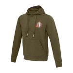 Felpa unisex in maglia con cappuccio 300 g/m2 Elevate Life color verde oliva vista con stampa serigrafica