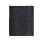 Coperta extra morbida e calda in poliestere riciclato 125 x 150 cm color nero terza vista frontale