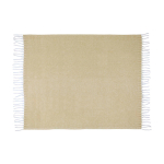 Coperta extra morbida e calda in poliestere riciclato 125 x 150 cm color beige seconda vista frontale