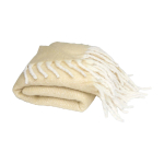 Coperta extra morbida e calda in poliestere riciclato 125 x 150 cm color beige seconda vista