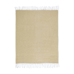 Coperta extra morbida e calda in poliestere riciclato 125 x 150 cm color beige terza vista frontale
