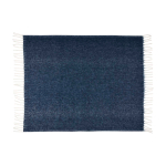 Coperta extra morbida e calda in poliestere riciclato 125 x 150 cm color blu scuro seconda vista frontale