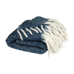 Coperta extra morbida e calda in poliestere riciclato 125 x 150 cm color blu scuro seconda vista