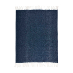 Coperta extra morbida e calda in poliestere riciclato 125 x 150 cm color blu scuro terza vista frontale