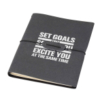 Block notes ricaricabile copertina in plastica riciclata e 2 taccuini A5 color grigio vista con stampa serigrafica