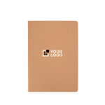 Quaderno in carta kraft con rilegatura visibile A5 a righe vista area di stampa