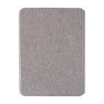 Portadocumenti ecologico con chiusura in legno di noce A5 a righe color grigio seconda vista posteriore
