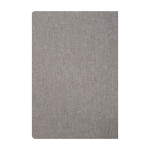 Portadocumenti ecologico con chiusura in legno di noce A5 a righe color grigio terza vista posteriore