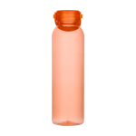 Borraccia in plastica riciclata con manico in silicone sul tappo 630ml color arancione seconda vista frontale