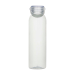 Borraccia in plastica riciclata con manico in silicone sul tappo 630ml color trasparente seconda vista frontale