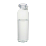 Borraccia in plastica riciclata con manico in silicone sul tappo 630ml color trasparente seconda vista