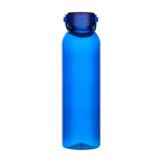 Borraccia in plastica riciclata con manico in silicone sul tappo 630ml color blu reale seconda vista frontale