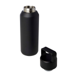 Borraccia in acciaio inox riciclato adatta a bevande gassate 600ml color nero seconda vista