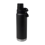 Borraccia ecologica a doppia parete con tappo a vite antigoccia 700ml color nero seconda vista frontale
