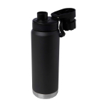 Borraccia ecologica a doppia parete con tappo a vite antigoccia 700ml color nero terza vista