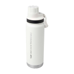 Borraccia ecologica a doppia parete con tappo a vite antigoccia 700ml color bianco vista con logo stampato 2