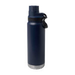 Borraccia ecologica a doppia parete con tappo a vite antigoccia 700ml color blu mare seconda vista frontale