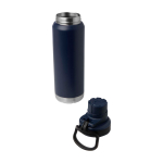 Borraccia ecologica a doppia parete con tappo a vite antigoccia 700ml color blu mare seconda vista