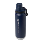 Borraccia ecologica a doppia parete con tappo a vite antigoccia 700ml color blu mare vista con logo stampato 2