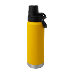 Borraccia ecologica a doppia parete con tappo a vite antigoccia 700ml color giallo scuro seconda vista frontale
