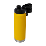 Borraccia ecologica a doppia parete con tappo a vite antigoccia 700ml color giallo scuro terza vista