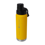 Borraccia ecologica a doppia parete con tappo a vite antigoccia 700ml color giallo scuro vista con logo stampato 2