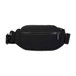 Borsa a tracolla in materiale riciclato con ampio scomparto principale color nero seconda vista frontale