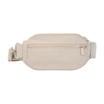 Borsa a tracolla in materiale riciclato con ampio scomparto principale color avorio seconda vista frontale