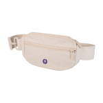 Borsa a tracolla in materiale riciclato con ampio scomparto principale color avorio